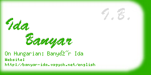 ida banyar business card